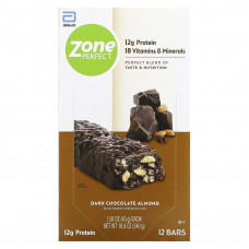 ZonePerfect, Питательные батончики, темный шоколад с миндалем, 12 батончиков, весом 45 г (1,58 унции) каждый