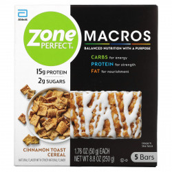 ZonePerfect, MACROS Bars, тосты с корицей, 5 батончиков, 50 г (1,76 унции)