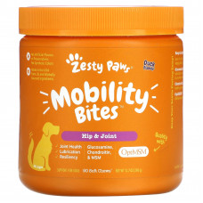 Zesty Paws, Укусы для передвижения для собак, бедра и суставы, для всех возрастов, со вкусом утки, 90 мягких жевательных кусочков, 12,7 унции (360 г)