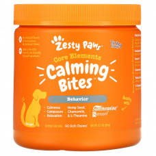 Zesty Paws, Успокоительные перекусы для собак, Стресс и тревожность, Для всех возрастов, Со вкусом индейки, 90 мягких жевательных таблеток