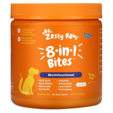 Zesty Paws, Multivitamin Bites, мультивитаминная добавка для собак 5 в 1, для повышения тонуса, для любого возраста, со вкусом курицы, 90 мягких жевательных таблеток, 360 г (12,7 унции)