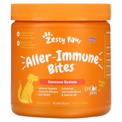 Zesty Paws, Aller-Immune Bites, добавка для собак всех возрастов, со вкусом ягненка, 90 жевательных таблеток, 360 г (12,7 унции)